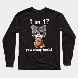 Funny Basketball Cat Long Sleeve T-Shirt